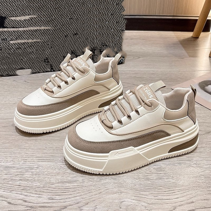 Sports And Leisure Fashion Sneakers Thick Bottom White Platform Shoes