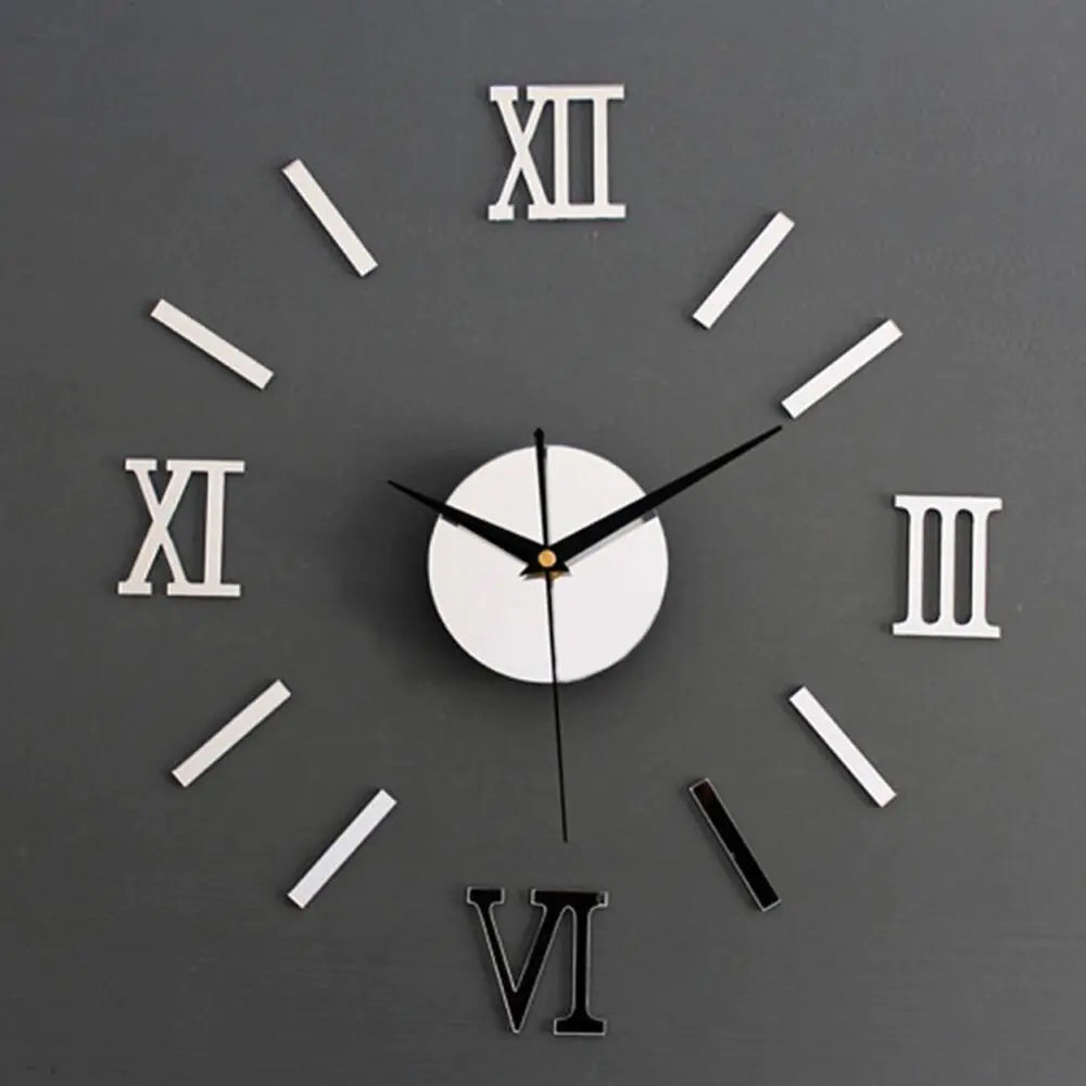 3D Acrylic Roman Numeral Wall Clock - Modern DIY Home Decor